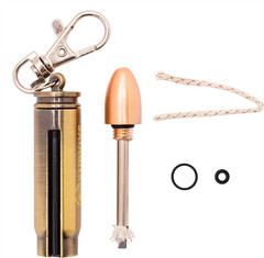 Permanent Match Bullet Metal Keychain Fire Starter Lighter | Quick Clip Reusable