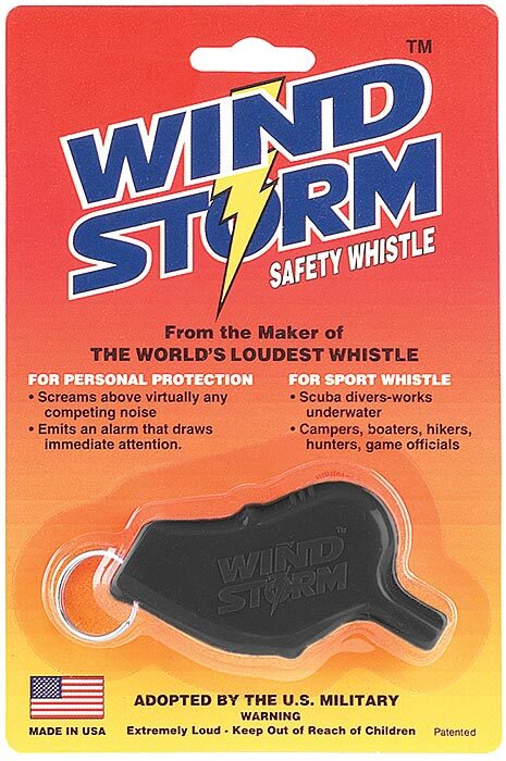 Storm Safety Whistles Windstorm Whistle – Black, Pack of 2