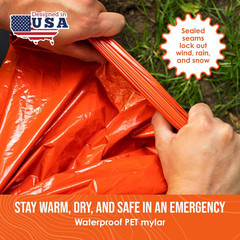 Go Time Gear Life Bivy Emergency Survival Sleeping Bag Thermal 1 Pack, Orange