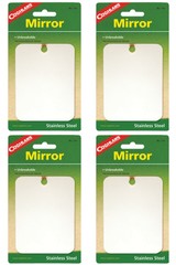Coghlan’s Stainless Steel Mirror Unbreakable Compact Survival Camping (4-Pack)