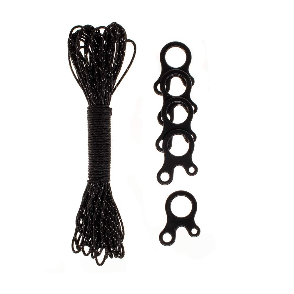 Reflective Rope with Guyline Adjuster kit Line Tensioner for Tarps Tents Outd…