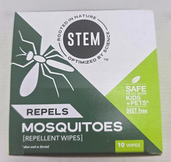 STEM Mosquito Repellent Insect Wipes 4 boxes Natural Plant Based ( Pack of 8 )