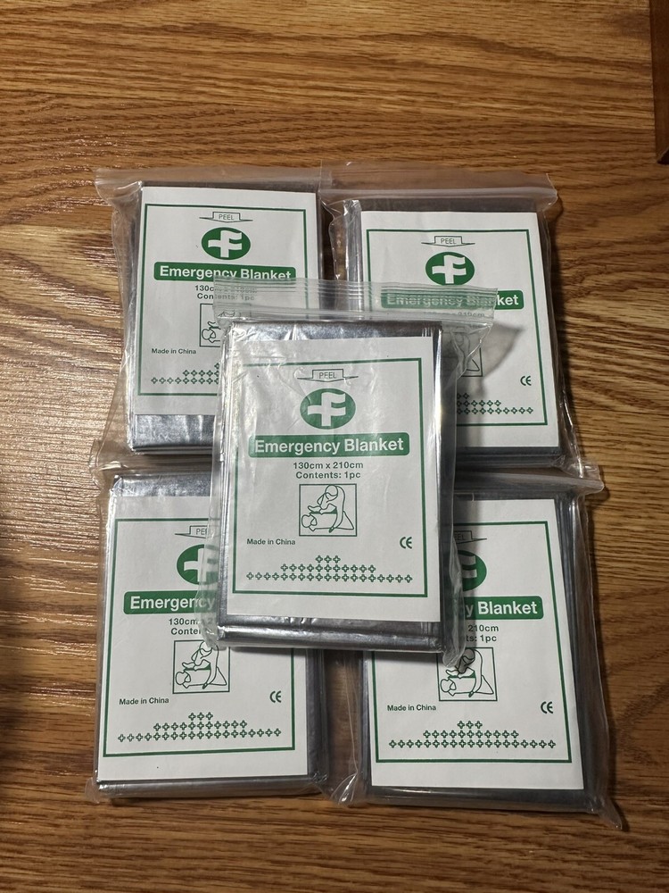 Emergency Hiking Rescue Space Thermal Blankets 130cm X 210cm Lot Of 5 Brand New