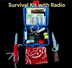 Survival Kit with Radio and Knife Camping Fishing Emergency Prep EDC
