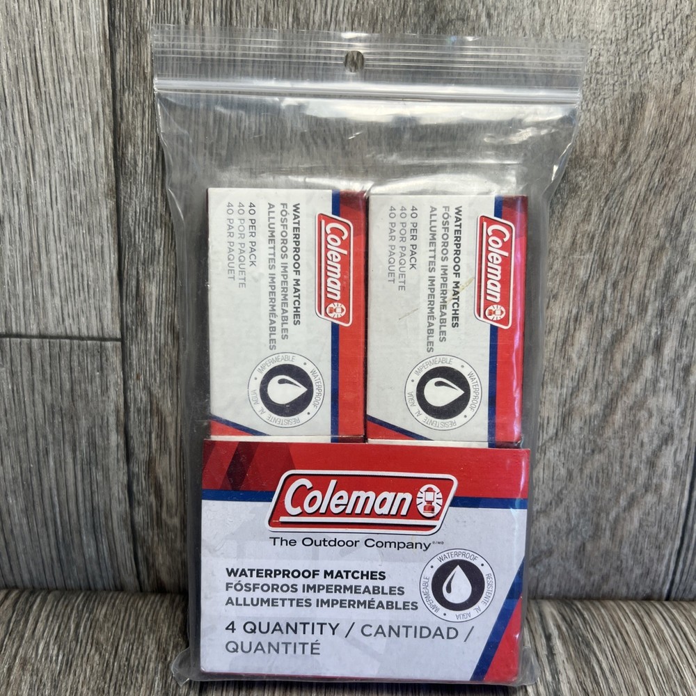 Coleman Waterproof Matches 4 Pack 40 Matches Per Pack New Extra Large Match Head