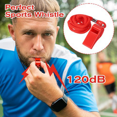 4 Packs Loud Crisp Sound Sports Whistles, Plastic Sports Whistles with Lanyard,