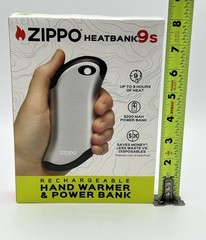 New Sealed Zippo HeatBank 9s Hand Warmer Rechargeable Power Bank Silver