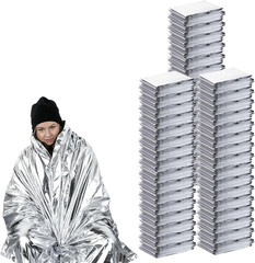 150 Pack Emergency Mylar Thermal Blankets Survival Foil Bulk First Aid Kit Trave