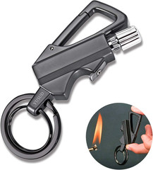 YUSUD Permanent Match, Flint Fire Starter Never Ending Match Keychain Lighter wi