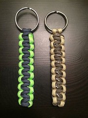 ONE (1) Paracord Keychain KEY FOB 550 Cord USA Custom Colors! TJPARACORD
