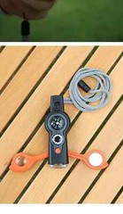 SURVIVAL WHISTLE/COMPASS/THERMOMETER/LIGHT/MAGNIFIER/MIRROR/STORAGE 7-IN-1