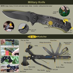 XUANLAN Emergency Survival Kit, Outdoor Gear Tool with Large, gray