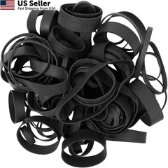 65Pcs Rubber Bands Assorted Sizes Black 6 sizes 1.5in 2in size 82