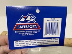 Safesport 50-ft Woven White Nylon Utility Cord, Outdoor Camping Survival, New