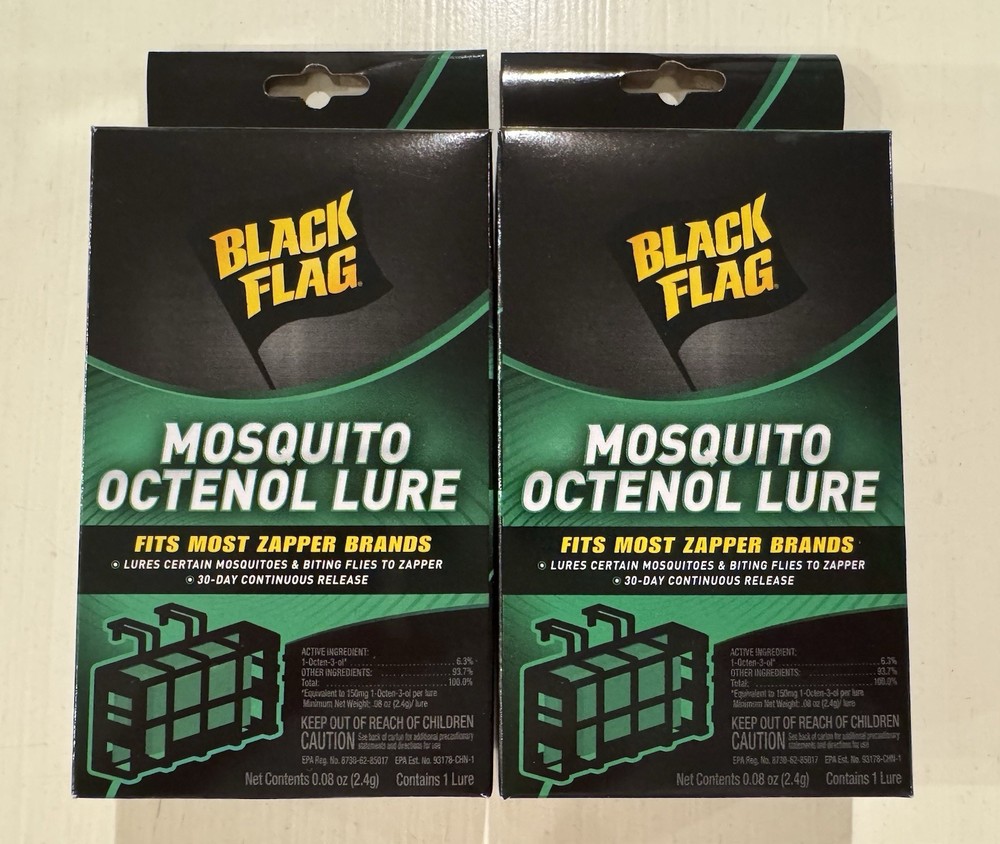 Lot of 2 Black Flag Mosquito Octenol Lures BZ-OCT1 New Lure Fits Most Zappers