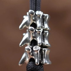 Spine Bone Brass Knife Beads EDC Outdoor DIY Paracord Handmade Woven Lanyard