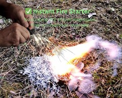 Emergency Fire Starter Kit: Magnesium Shavings + Ferro Rod, Rope, 2000 Strikes