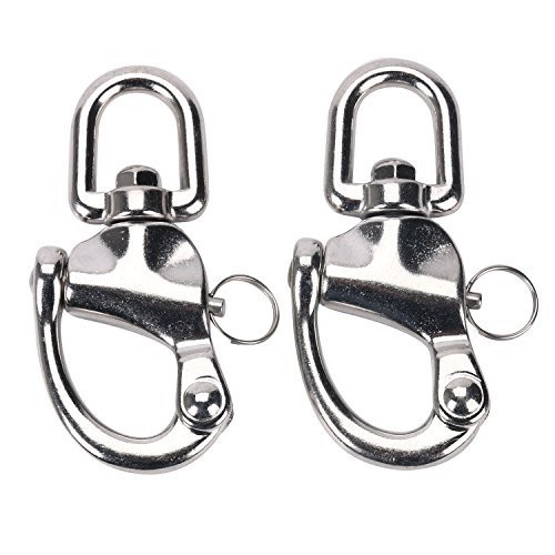 2 PCS Swivel Eye Snap Shackle Quick Release Marine Rigging 31/2 Inch Boat
