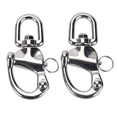 2 PCS Swivel Eye Snap Shackle Quick Release Marine Rigging 31/2 Inch Boat