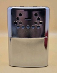 Vintage Orbex Jon-E Standard Hand Warmer Chrome Pocket Heater Pouch Made In USA