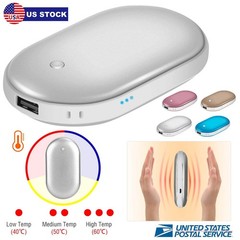 Portable Hand Warmer 5000mAh Power Bank Rechargeable Pocket Warmer Double-Sided