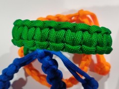 3 Pack Mad Max Style Adjustable Paracord Bracelets 7.5″ Diamond Knott. Blue