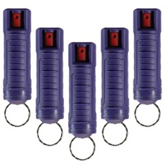 5 Police Magnum pepper spray .50oz purple molded keychain defense protection