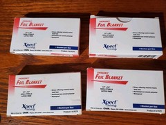 (4 total) Xpect First Aid Emergency Foil Blanket 619279, 54″x84″ Latex-Free