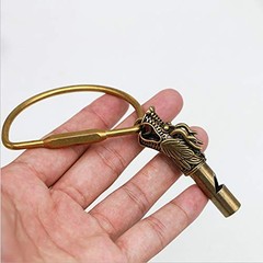 1 PCS Keychain Portable Emergency Survival Whistle, Vintage Whistle, Bronze