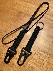 (HK Set) 21” Adjustable ID Neck Lanyard & 6” Carabiner Keychain 550 Paracord H&K