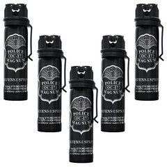 5 POLICE MAGNUM Pepper Spray Self Defense Safety 4oz Flip Top Belt Clip Fogger