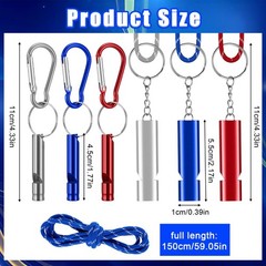 6-Pack Whistle Survival Loud, Coach Whistle with Lanyard Metal Whistles Neckl…