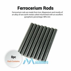 8x Flint Fire Starter Ferrocerium Rod 5/16″ Outdoor Survival Camping Ferro Rods