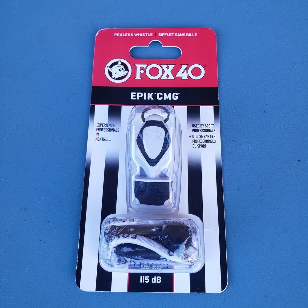 Fox 40 Epik CMG Pealess Safety Whistle, 115 dB, WHITE – 8801-0008, 32