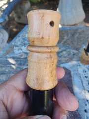Bushcraft 5″ x 1″ ferrocerium rod with Birdseye maple wood handle | mischmetal