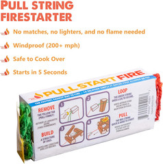 Instant Pull String Firestarter – Lights Wet Wood, No Matches Needed!