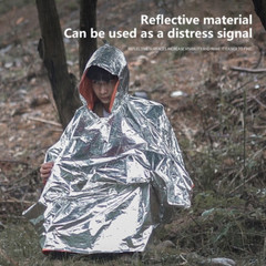 Orange Emergency Rain Poncho Lightweight Waterproof Reflective Camping Hiking