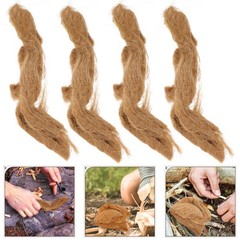 4pcs Natural Jute Fire Starters – Outdoor Fire Igniter for Camping Hiking Sur…