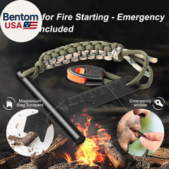 Survival Fire Starter, 4 Inch Ferro Rod, Flint Fire Starters for Hiking and Camp