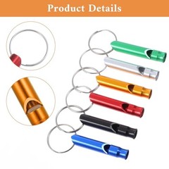 140 Pcs Emergency Whistle with Keychain, Aluminum Emergency Survival Whistle