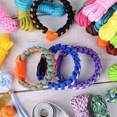 28 Colord 550 Paracord Combo Crafting Kit Survival Parachute Cord Making
