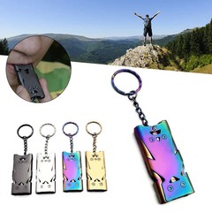 Camping Tool Multifunctional 1 Double Tube Pendant Keychain High Decibel Outdoor