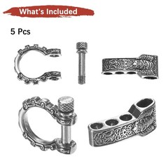 Paracord Bracelet Shackle Buckle [5PCS] – Adjustable Metal Pattern Bow Shackl…