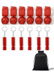 Multicolor Bear Bells with Whistle, Includes Matching Emergency Whistle, 1 Red