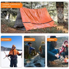 Emergency Tent with Signal Whistle, Emergency Sleeping Bag, Survival Sleeping Bag, Survival…