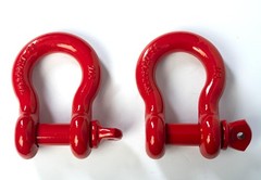 Hi-Gear 2 Pack Bow Shackle Red 7/8″ inch D-Ring Rugged WLL Working Load Limit…
