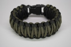 550 Paracord Survival Bracelet King Cobra Black/OD Green «Made in the USA»