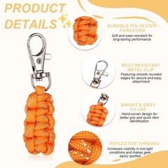 Paracord Zipper Pull, Reflective Zipper Pulls Replacement 5 Pcs & 5 Colors