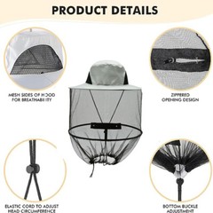 Anti-Mosquito Bug Bee Insect Protection Head Face Mesh Net Hats Fishing Sun Cap
