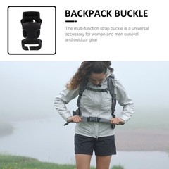 2Pcs Durable Pom Backpack Buckles Multi Function Strap for Outdoor Use Black